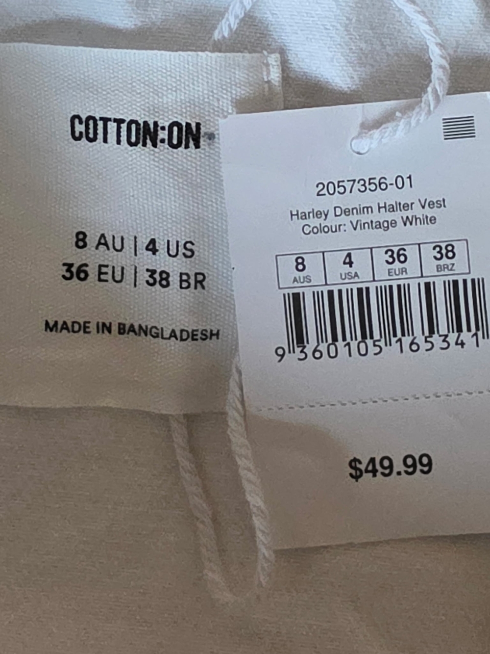 Cotton On Cream Halter Button-Front Camisole - Picture 4 of 6